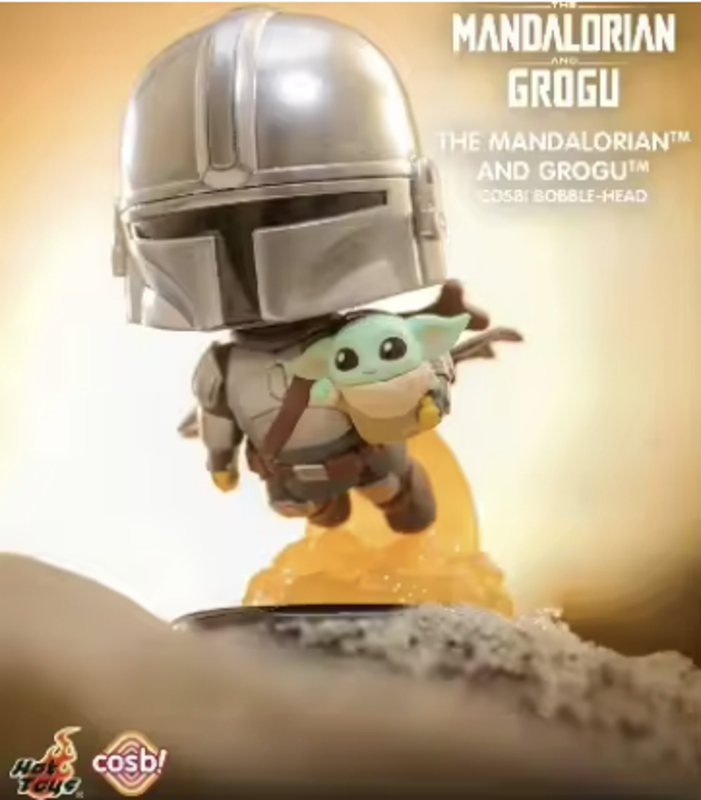 Star Wars x Cosbi x Disney, Mandalorian & Grogu Bobble-Head, Carrying Grogu, New